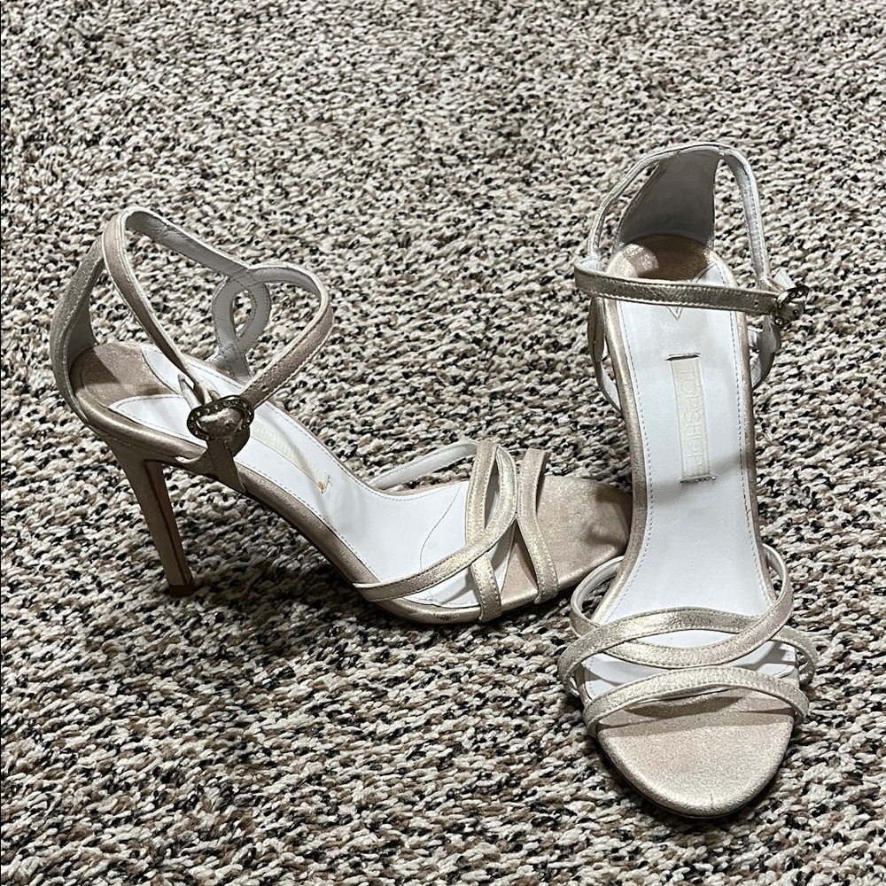 Topshop Cream Strappy Heels